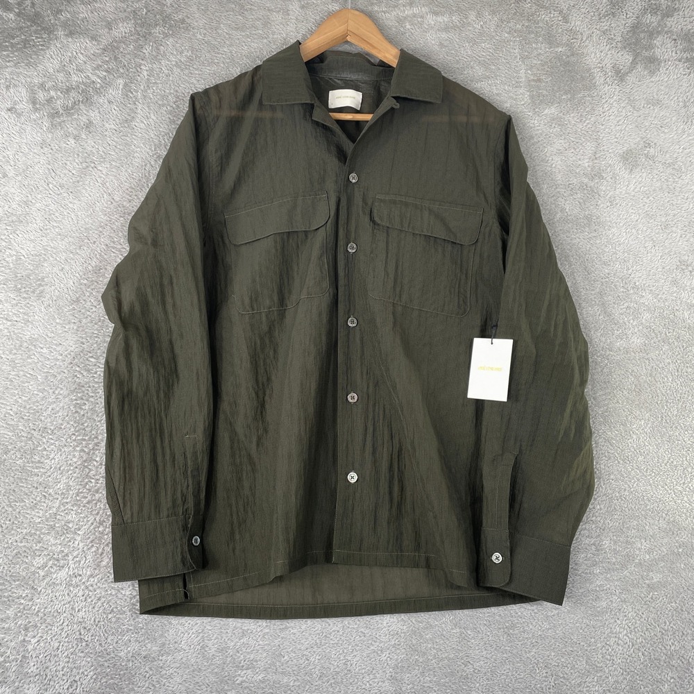 Aime Leon Dore Ripstop Nylon Safari Shirt Mens Small‎ Olive Green Utility Work